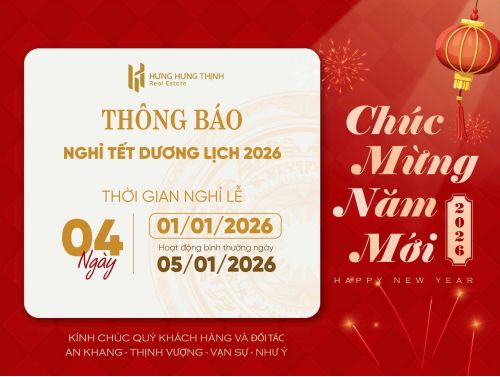 THÔNG BÁO LỊCH NGHỈ TẾT DƯƠNG LỊCH